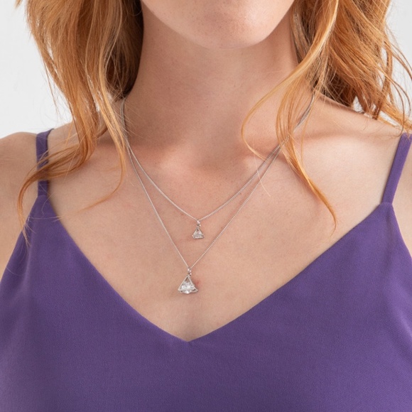 NWT RICKI’S Silver Cubic Zirconia Necklace - Picture 2 of 4